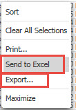 Export Vs Send to excel.jpg